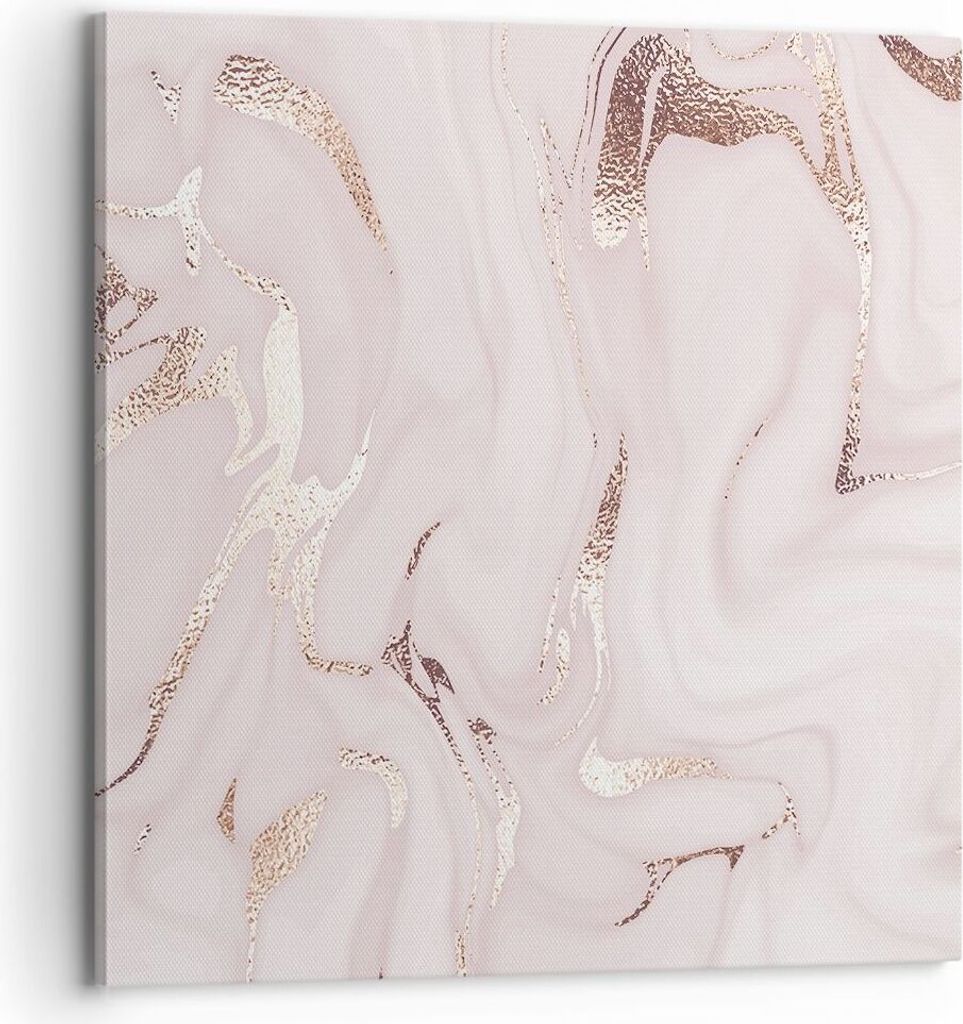 Bild auf Leinwand - Leinwandbild - Einteilig - Rosa Marmor verschüttet - 70x70cm - Wand Bild - Wanddeko - Wandbilder - Leinwanddruck - Bilder - Wa...
