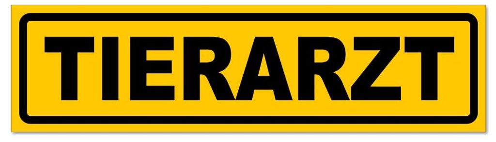 Kiwistar - Autoaufkleber - Gelb - Schwarz - 60 x 16 cm - Tierarzt invertiert - Hinweis Aufkleber Sticker für Auto, Kfz, Fahrrad, PKW, LKW