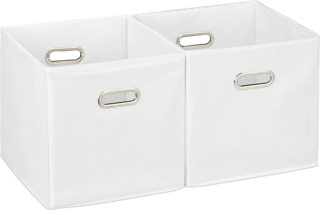 Offerta Set 6 Scatole Stoffa Relaxdays Bianco 30x30cm Pieghevoli