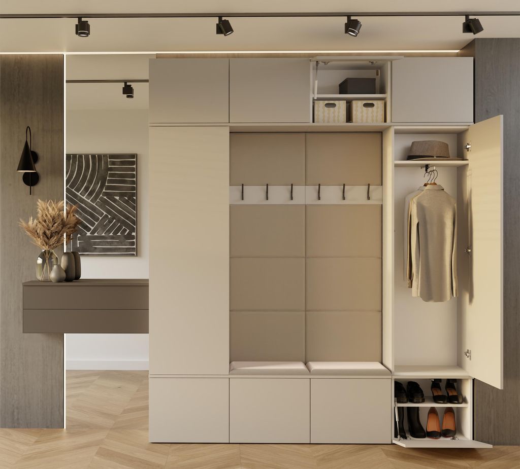 Garderobe HAGA IV 2Sz2W Kaschmir beige 2x Garderobe + 2x