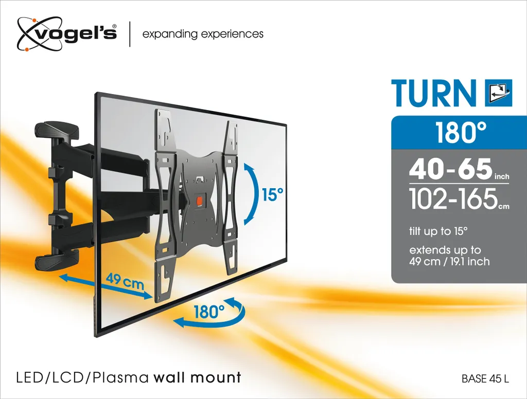 Support TV Mural 600x400 Vogels Base 45 L Fixation Robuste et Fluide - 13