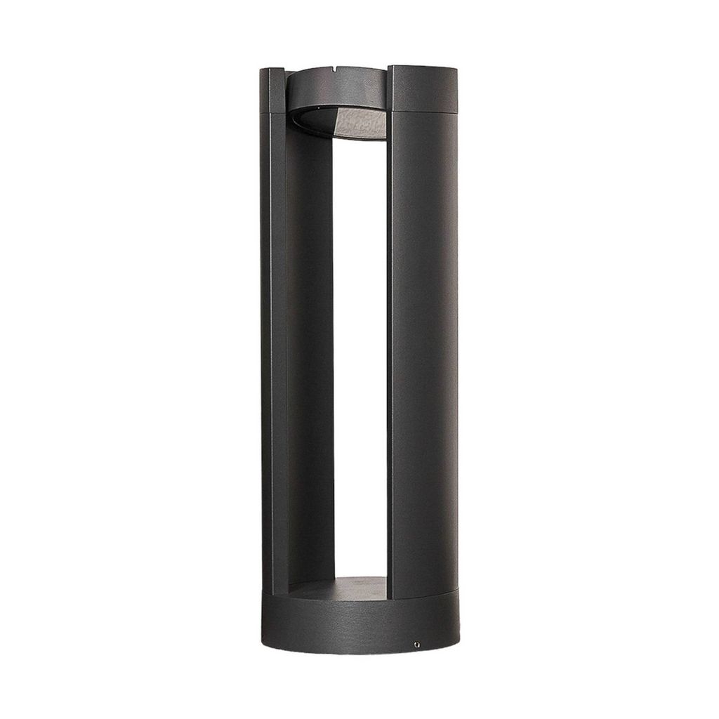Lucande LED-Sockelleuchte Dylen, grau, Metall, 50cm, IP65 Produktbild 