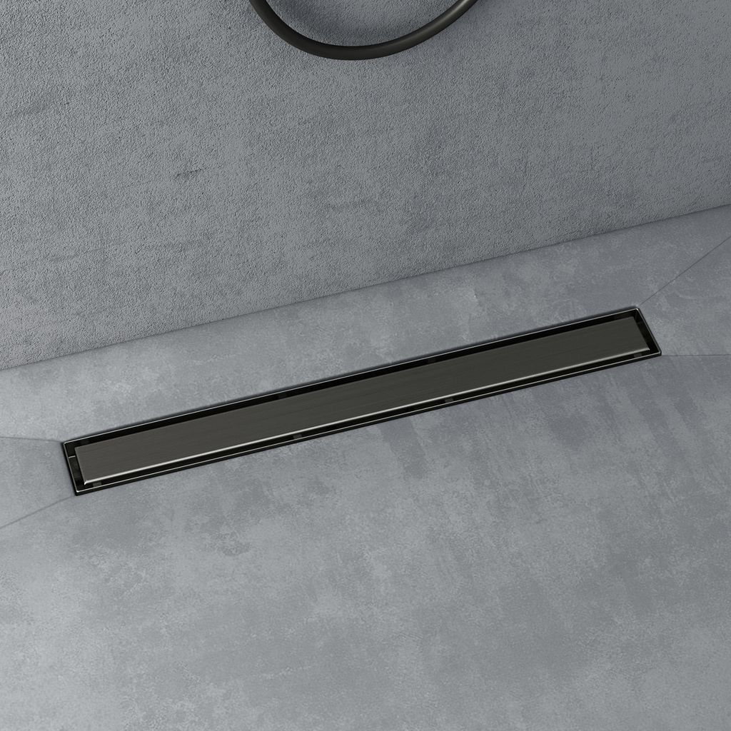 doporro Duschrinne 70cm Edelstahl Dusche Duschablauf mit Gruchstop und Haarsieb befliesbar Duschabfluss Grau KE110 Duschablauf