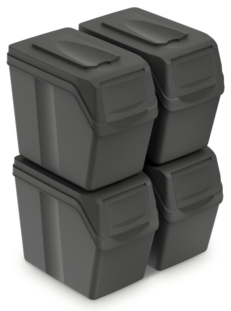 Sada 4 odpadkových košů SORTIBOX I - objem: 4x20 l, barva: Immagine del prodotto 