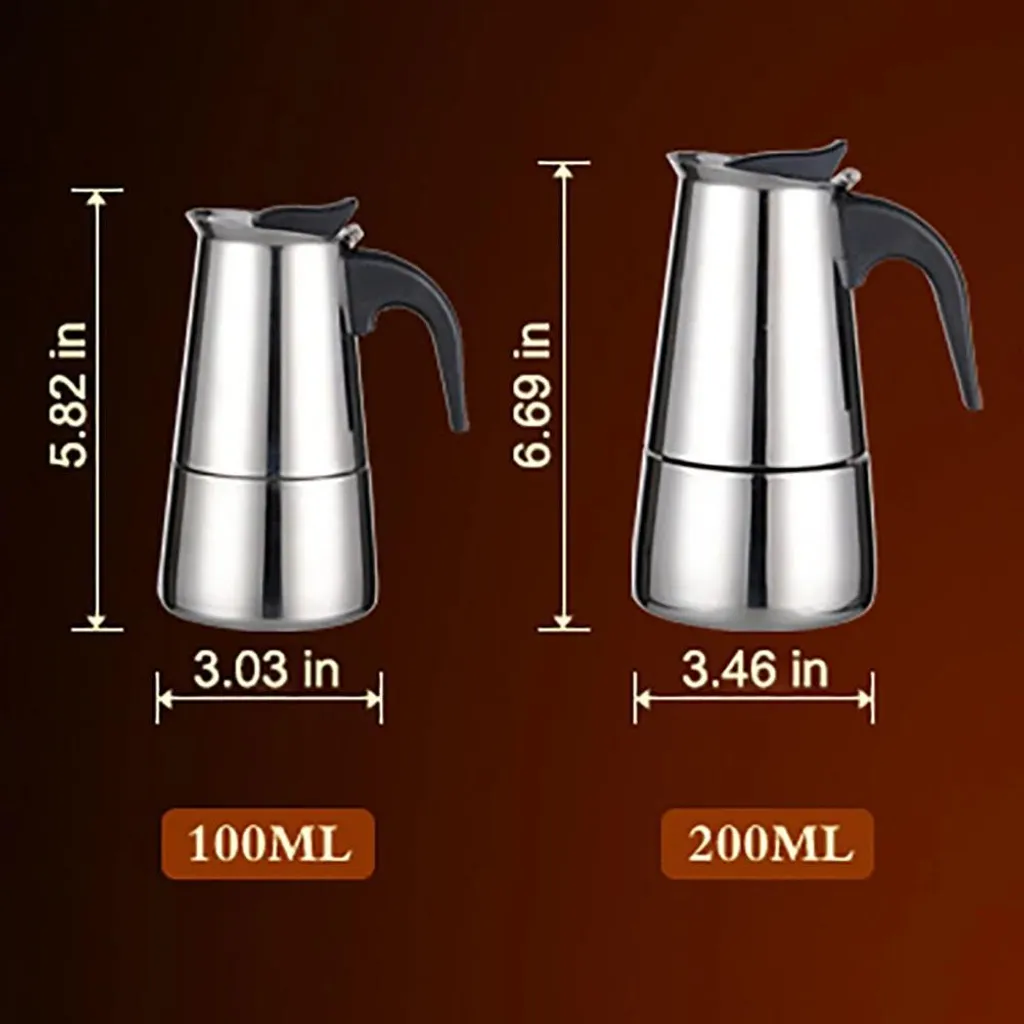 Cafetière expresso inox 200 ml durable - Design gris clair épuré
