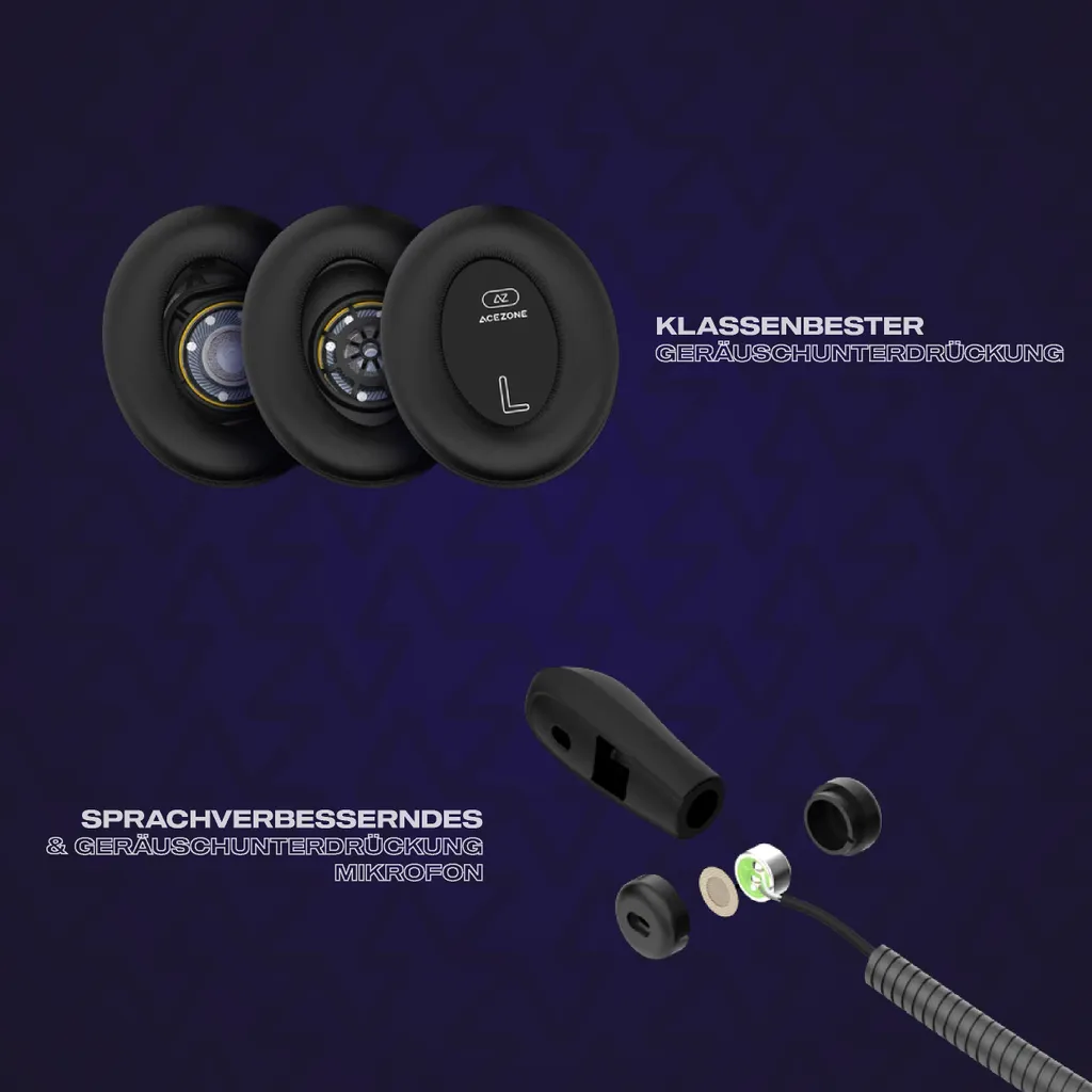 ACEZONE A-Spire Casque avec Suppression de Bruit Active et Son Spatial