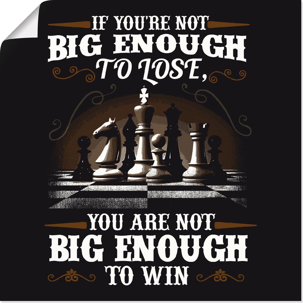 ARTland Poster Inspirierender Spruch für Schach Größe: 100x100 cm