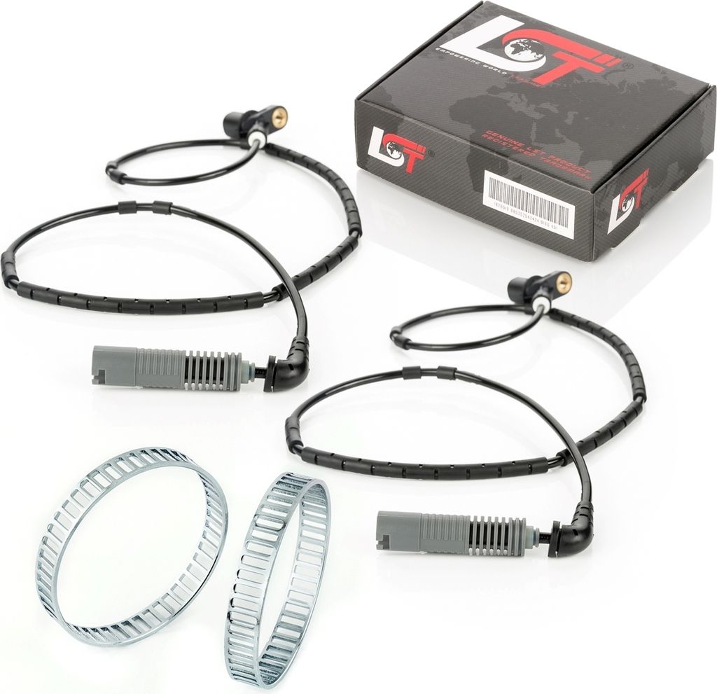 2x ABS-Sensor und ABS-Ring Set Hinterachse 48 Löcher für BMW 3er E46 bis 09/2001