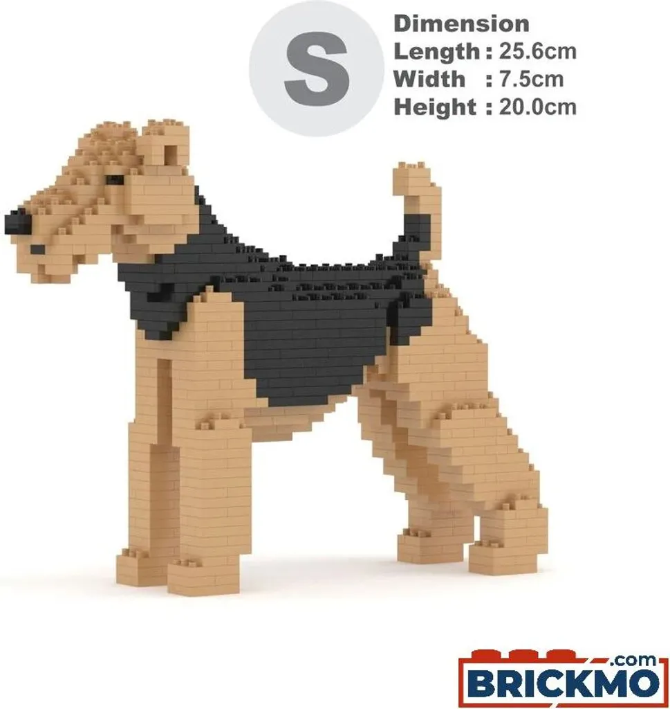 Puzzle 3D Airedale Terrier en Briques JEKCA - Sculpture Chien à Monter