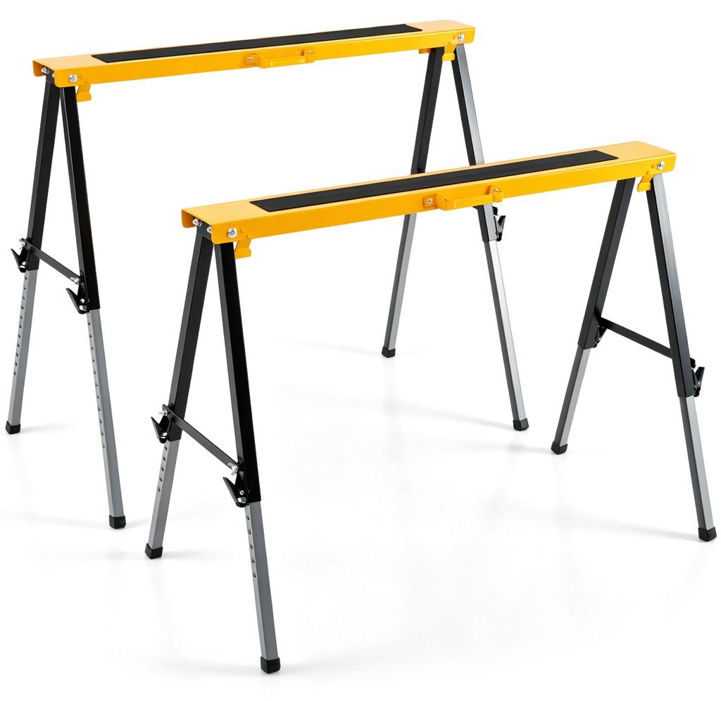 COSTWAY werkbank, set van 2, inklapbare steunen, hoogte Productafbeelding 
