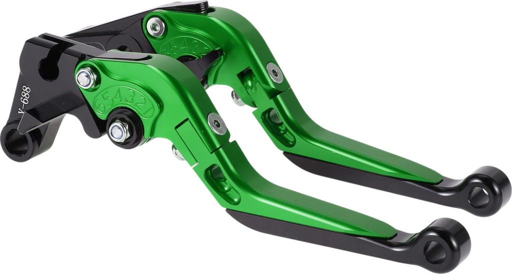 Kurze Lange Brems- und Kupplungshebel für Yamaha YZF R1 99-01 Verstellbare Motorrad Lenker Bremshebel Aluminiumlegierung Grüner Griff Schwarzes Ende