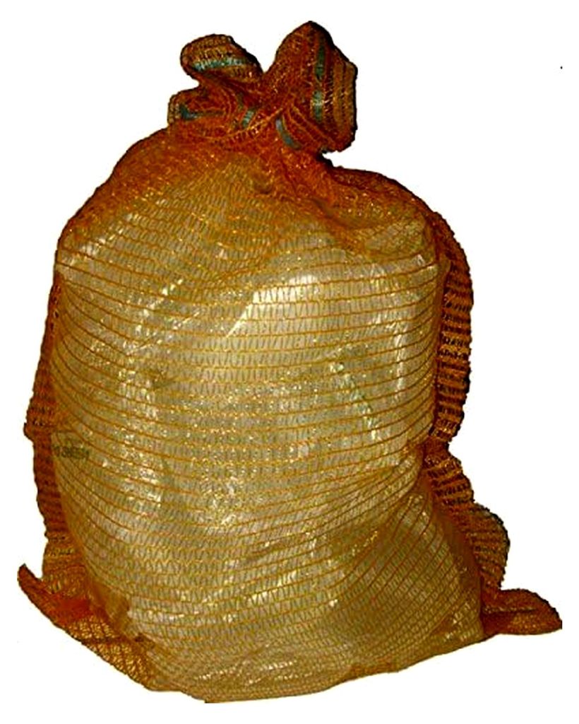 Kartoffelsäcke Raschelsäcke 430 x 600 mm goldgelb 12,5 kg mit Zugband, 10 Stück