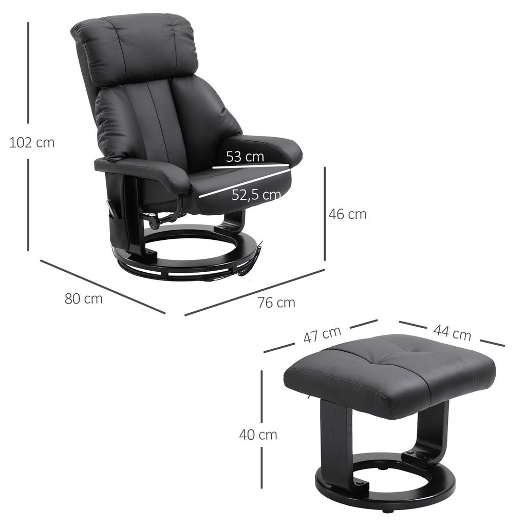 HOMCOM Relaxsessel mit Liegefunktion Massagesessel inkl. Produktbild 