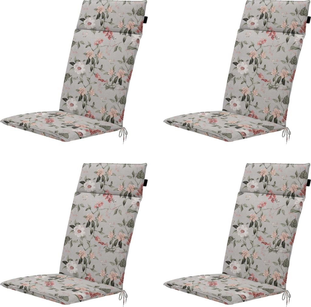 Madison - Julliete Hochlehnen-Gartenstuhlkissen - Mehrfarbig - 120 x 50 x 4 cm - 4er-Set