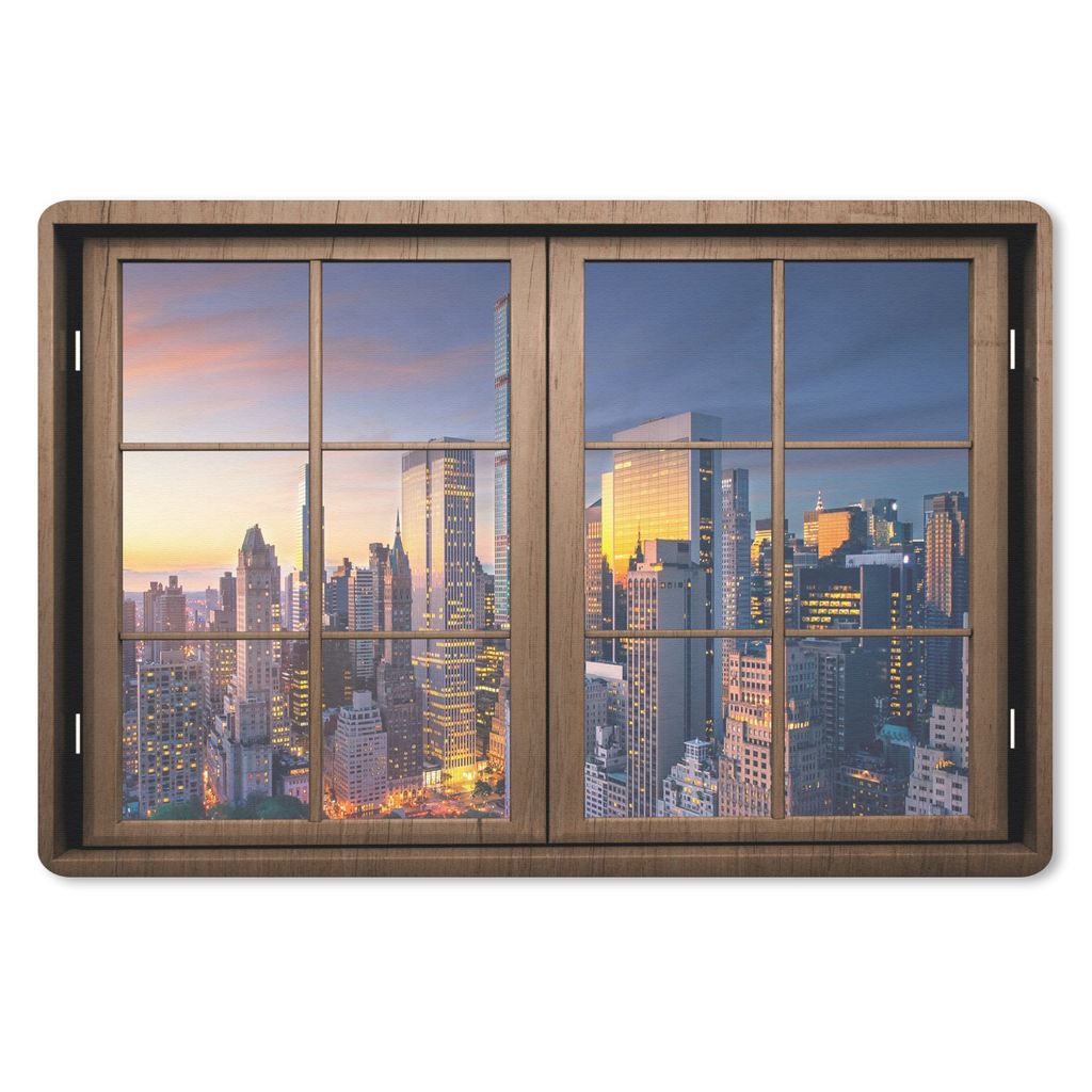 MuchoWow Mauspad Mousepad Durchsichtig - Holz - New York 27x18 cm - Mousepads - Maus Mat - Pad - Mausunterlage - Büroartikel - Desk Matten