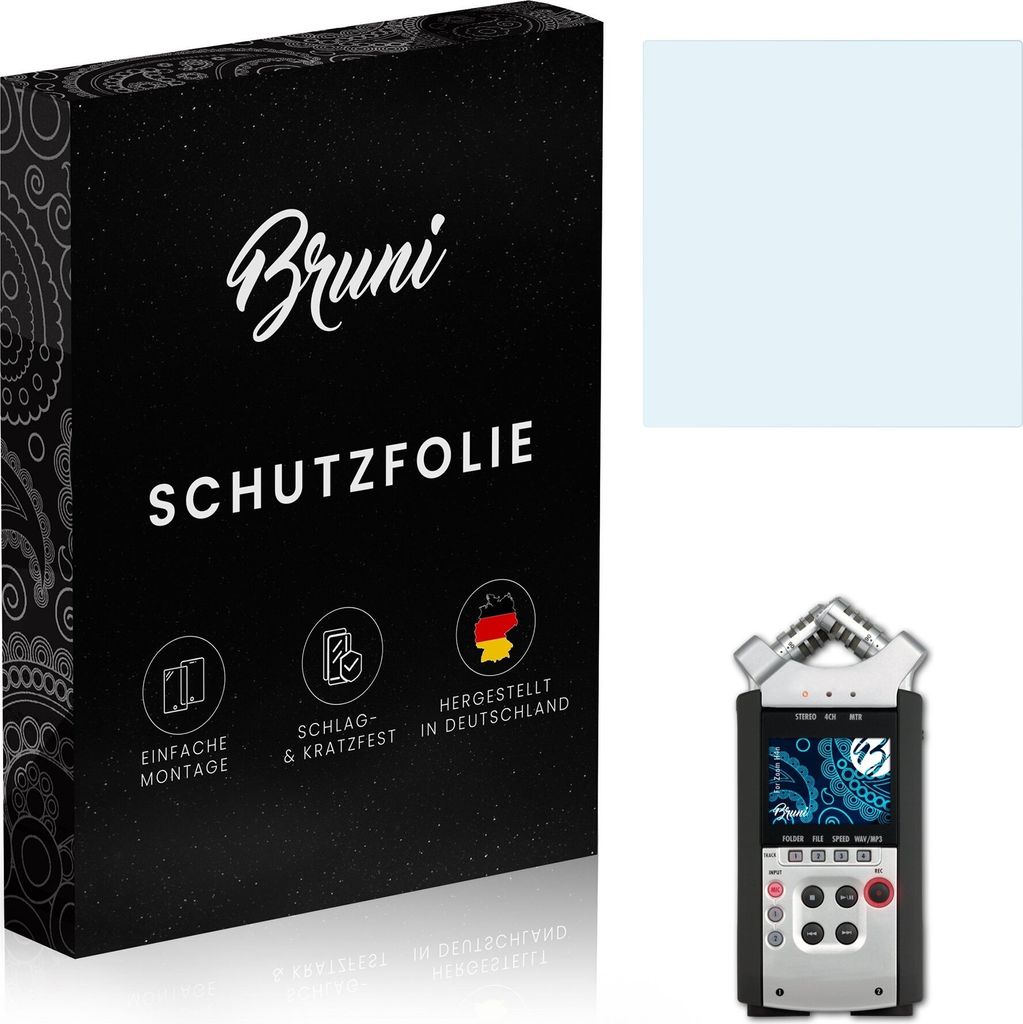 Bruni Basics-Clear 2x Schutzfolie kompatibel mit Zoom H4n Folie