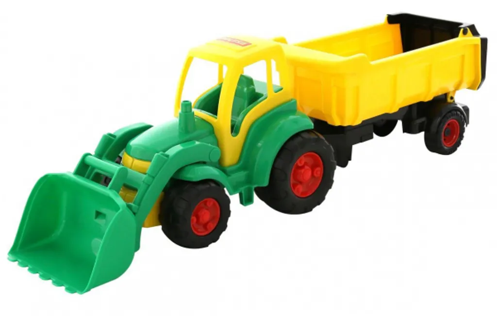 Tracteur Excavateur Polesie en Plastique Robuste Coloris Mélangés