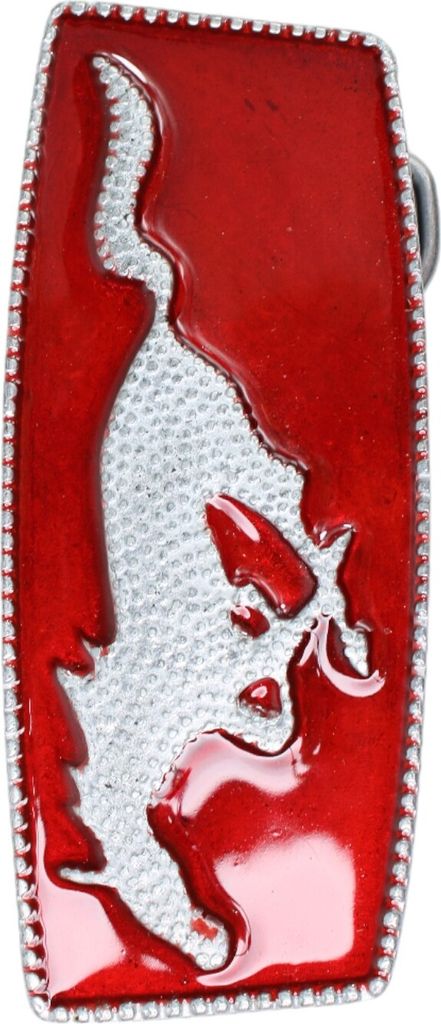 FRONHOFER Gürtelschnalle Mustang rot/silber, 4cm, Mustang Buckle, Koppelschnalle