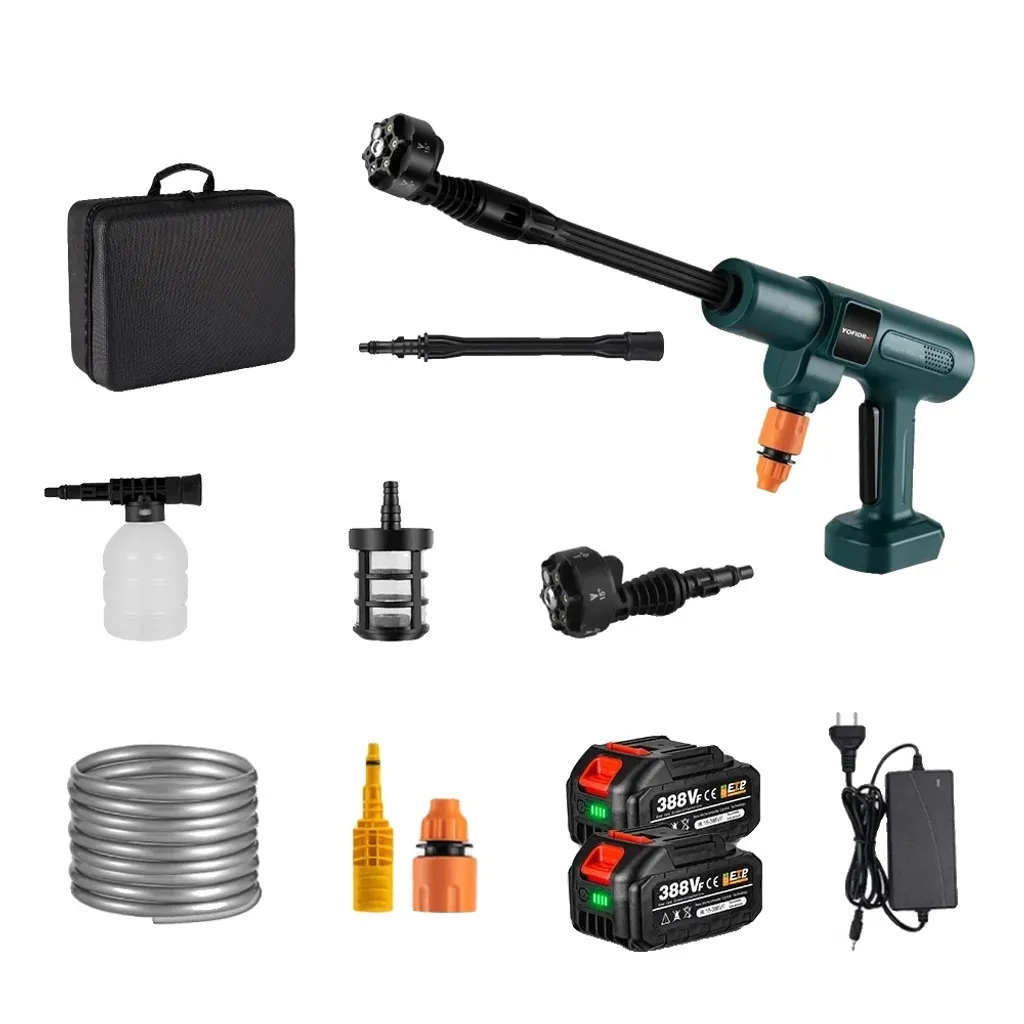 Laveur Haute Pression pour Voiture et Jardin - Sans Fil 3500W 2 Batteries