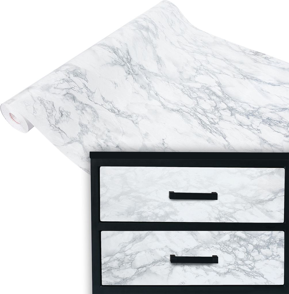 Klebefolie Möbel 67x100 cm Meterware - Marmor Silber - Produktbild 