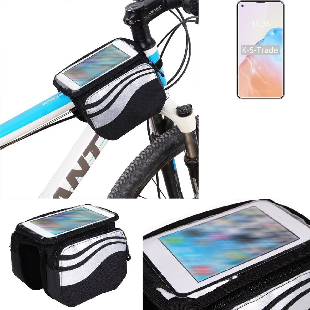 K-S-Trade Rahmentasche Fahrrad-Halterung kompatibel mit Cubot X30 Rahmenhalterung Fahrrad Handyhalterung Fahrradtasche Handy Smartphone Halterung Bike