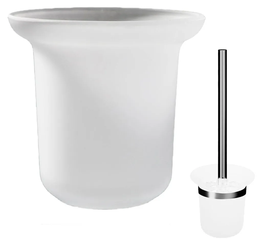 Support de brosse de toilette en verre dépoli, accessoire sanitaire chic
