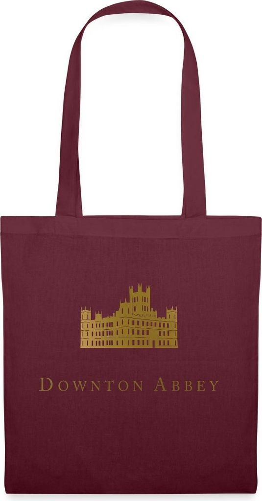 Spreadshirt Downton Abbey Highclere Castle Stoffbeutel, One size, Burgunderrot