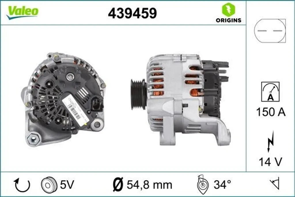 Alternateur Freelander L314 Valeo 439459 pour un Démarrage Rapide