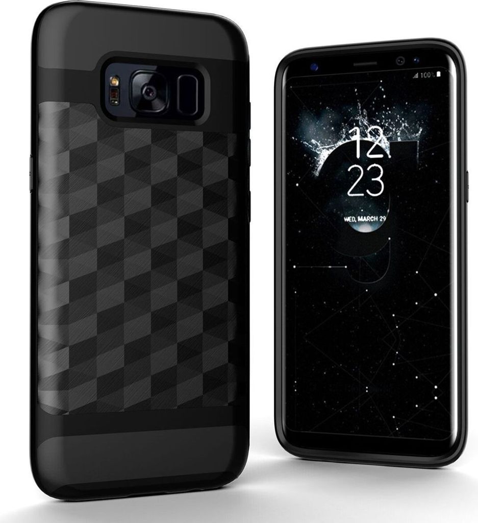 Hülle für Samsung Galaxy S8 Backcover Case Handy Schutzhülle - Cover 3D Prisma Design Schwarz