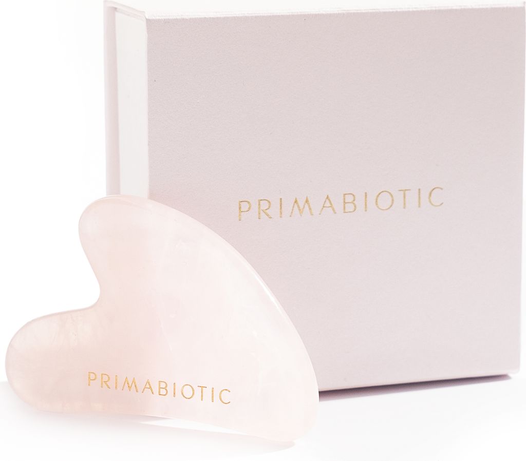 PRIMABIOTIC Gua Sha Stein - Gesichtsmassagegerät gegen falten - Guasha aus Rosenquarz - Skin Care - Beauty Produkte - Anti aging
