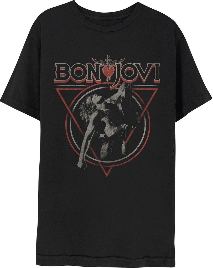 Bon Jovi - "Triangle Overlap" T-Shirt für Herren/Damen Uni RO5927 (L) (Schwarz)