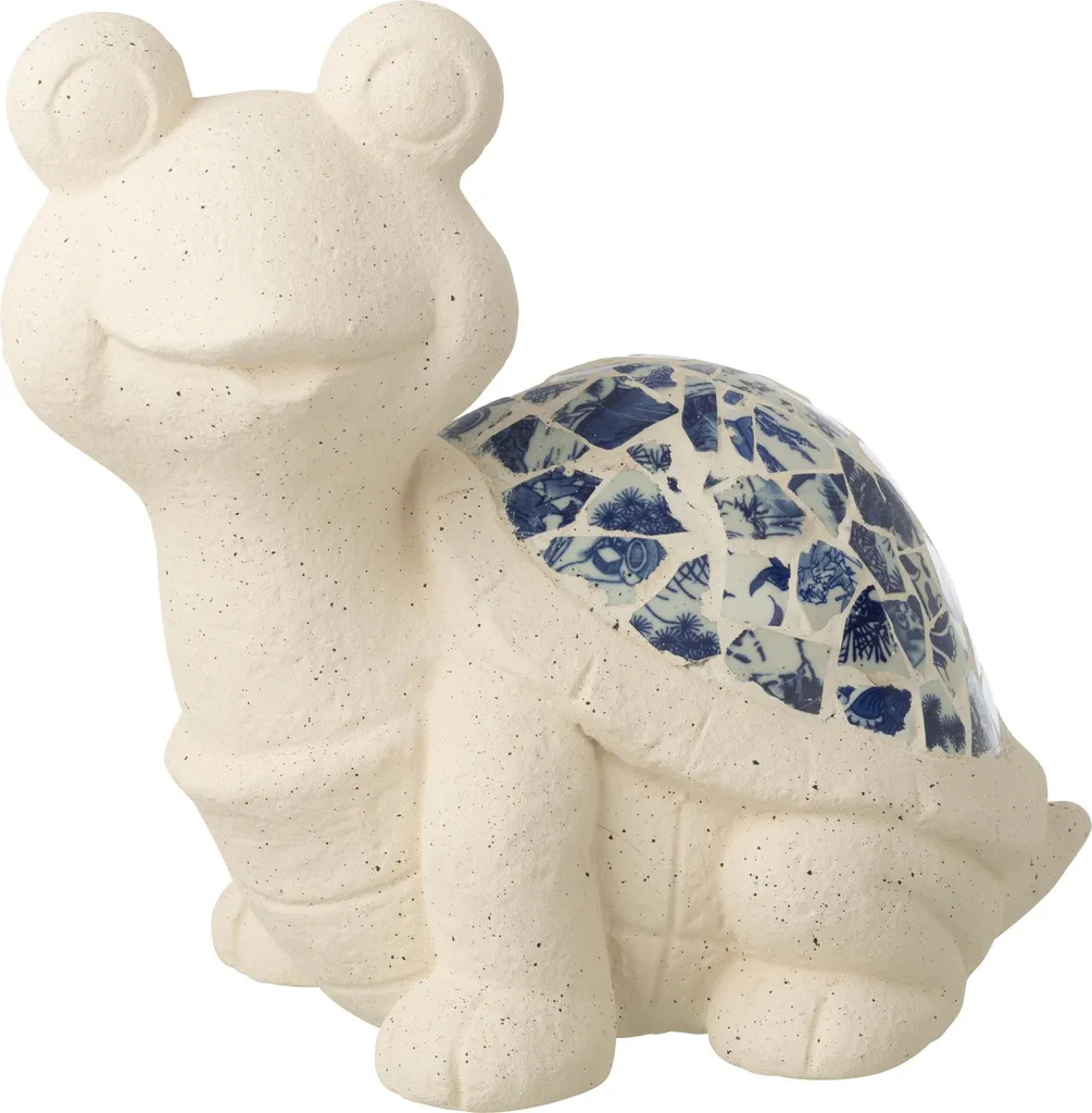 Tortue Décorative Extérieure Magnésium Beige Bleu Effet Mosaïque Chic