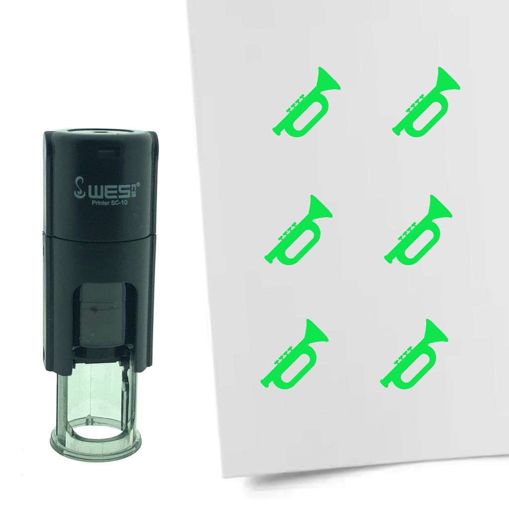 CombiCraft Selbstfärbender Stempel 'Trompete' in der Farbe Grün, Ø10mm