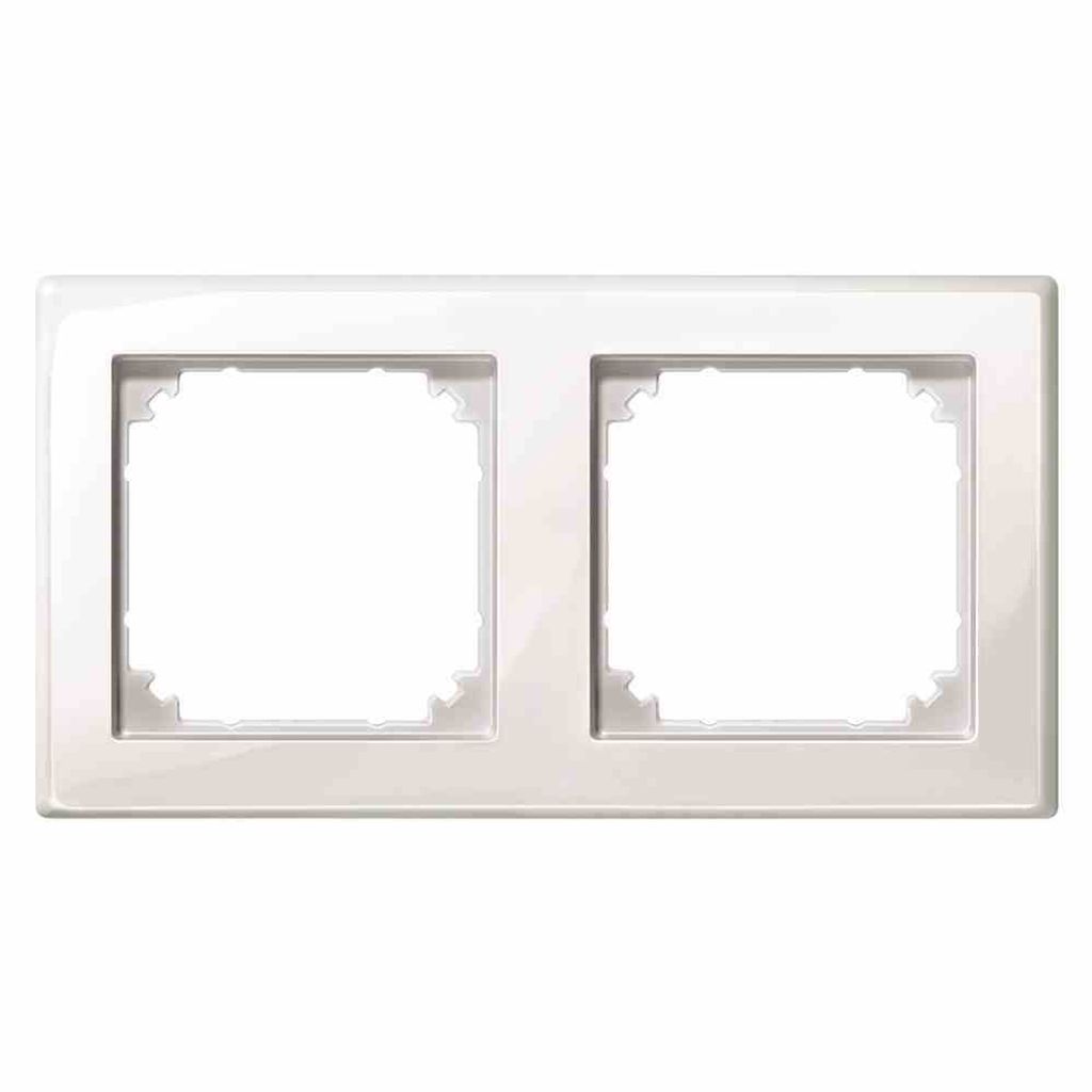 MERTEN 2-fach Steckdosenrahmen weiß 15,2 x 8,1 cm