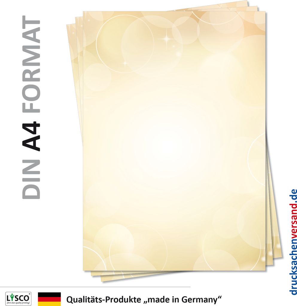 Motiv Briefpapier (MPA-5134, DIN A4, 25 Blatt) Orange Kugeln Seifenblasen Bubbles Muster farbiges Motivpapier Sterne