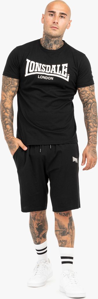Herren T-Shirt & Shorts Set normale Passform MOY Black/White XXL Lonsdale