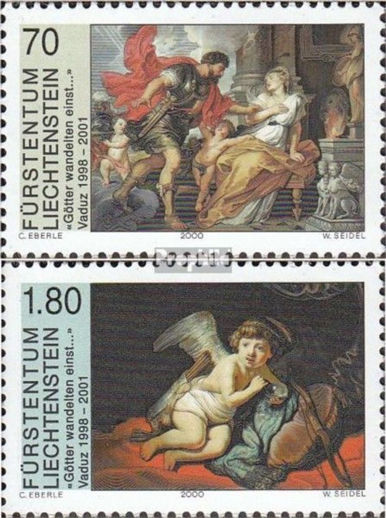 Briefmarken Liechtenstein 2000 Mi 1227-1228 (kompl.Ausg.) gestempelt Kunstausstellung