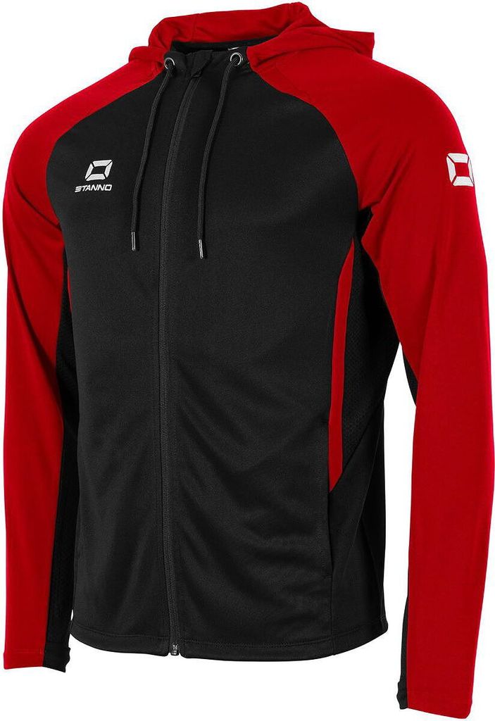 Stanno Stadio Kapuzenjacke Herren - Schwarz / Rot | Größe: M