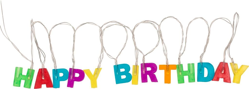 Happy Birthday Lichterkette Geburtstagsdeko Produktbild 