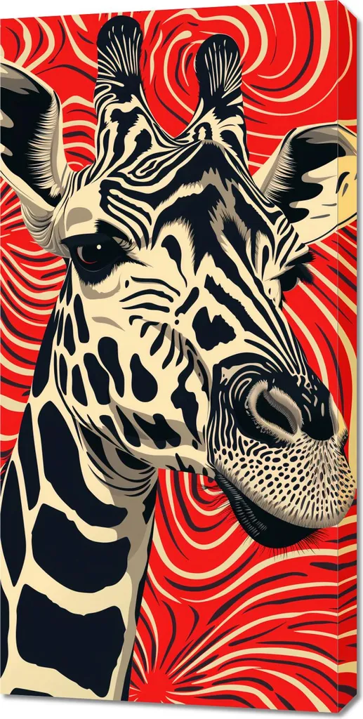 Tableau Girafe 50x100 Regard - Toile Photo pour Décoration Moderne