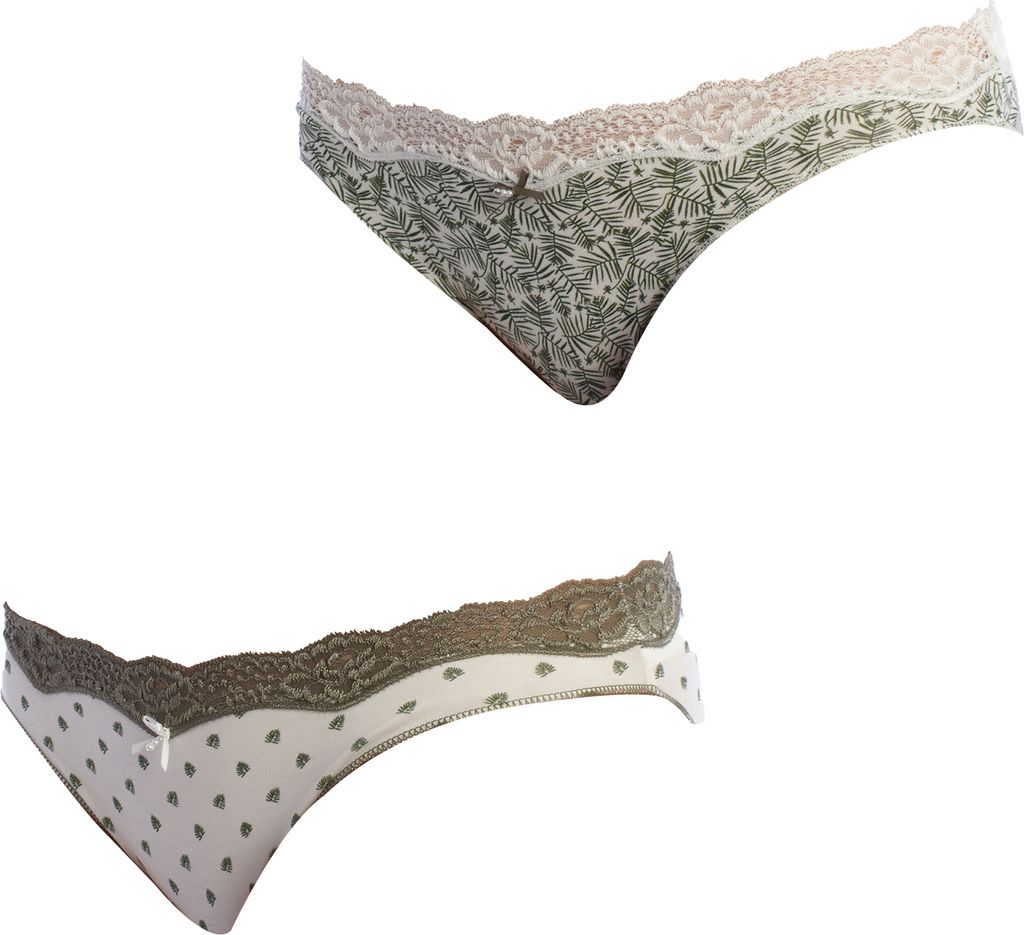 Janira 2er-Pack Damen-Baumwoll-Mini-Slips Coquettes 1031500