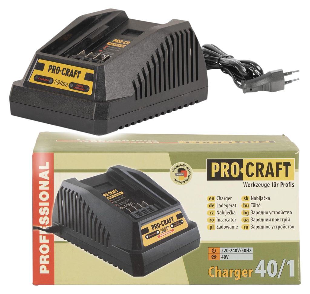 Procraft 40/1 Ladegerät 40 V für 40 Volt Li-Ionen Akkus Produktbild 