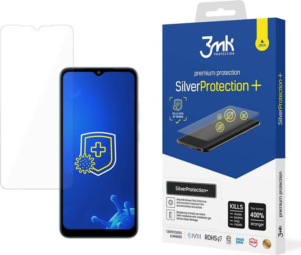 3mk Display Antimikrobielle Schutzfolie SilverProtection+ für Redmi A2/A2+ 0,21mm Self-Heal