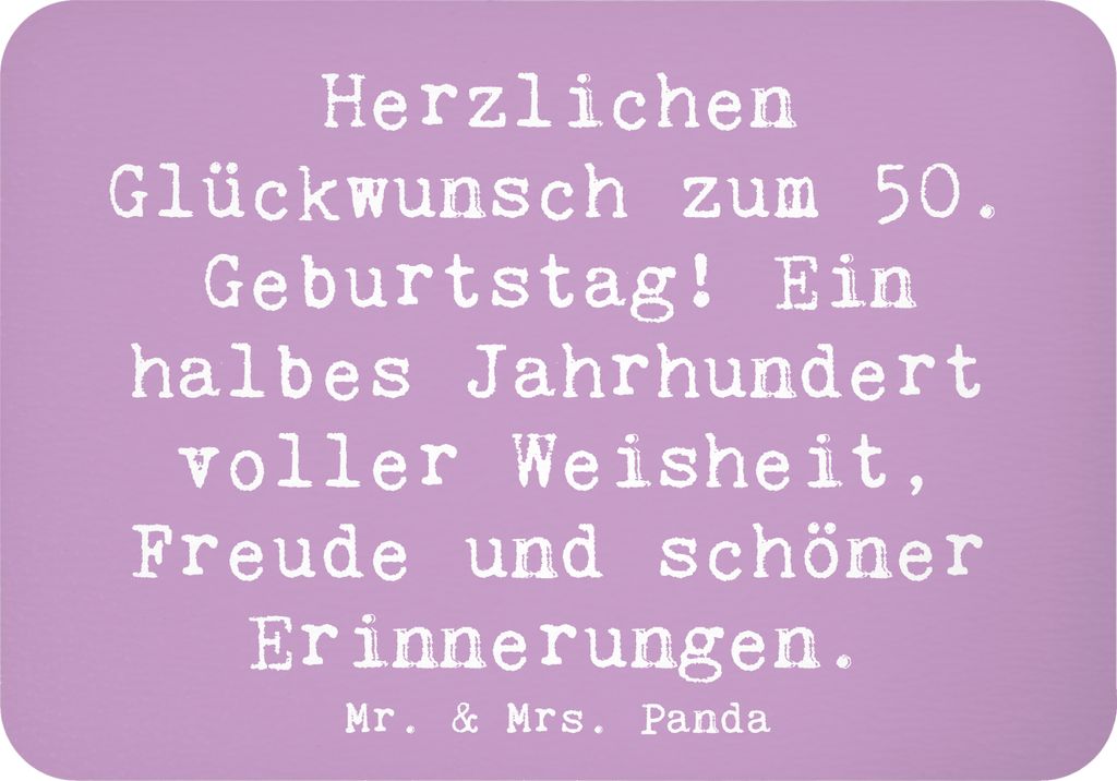 Mr. & Mrs. Panda magnet Spruch 50. Geburtstag - Lavendeltraum - Geschenk, Abenteuer, Kühlschrankmagnet, haftmagnet, 50 Jahre, Happy Birthday, lieb...