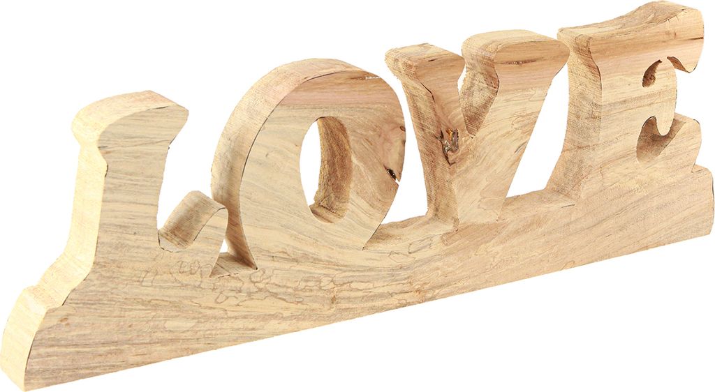 Tischdekoration Holz Schriftzug Love rustikal dekorativ