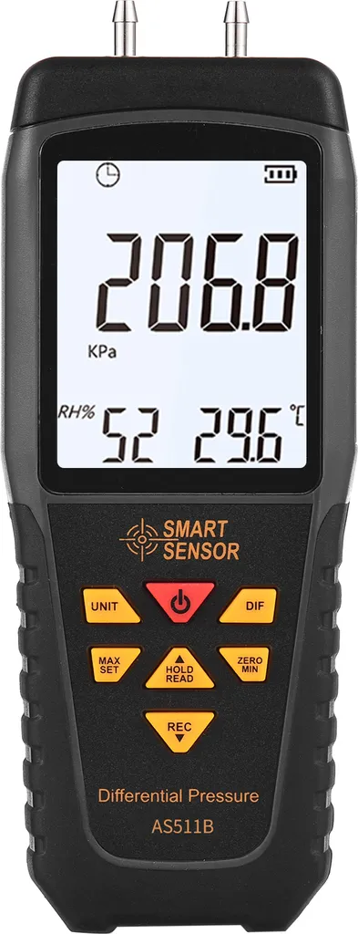 Manomètre Numérique LCD Rétroéclairé 12 Unités Température Humidité