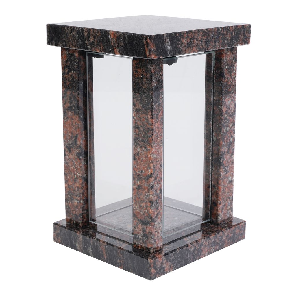 Viereckige Granit Grablampe Aurora, H 22 cm B 14 cm T 14 Produktbild 
