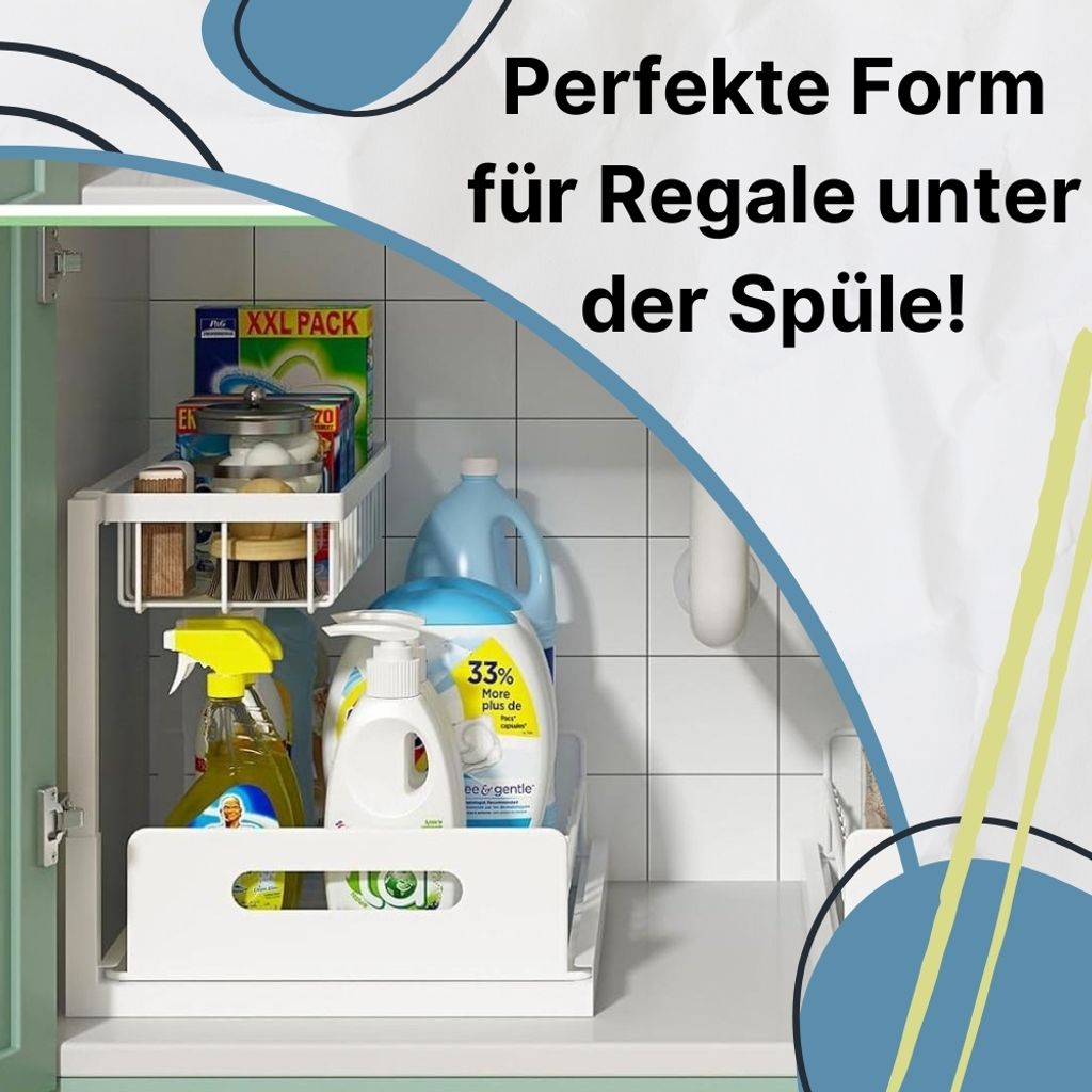 Spülschrank Organizer schmal ausziehbar Küche Metall weiß