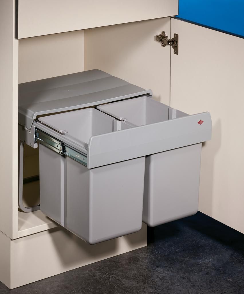 Wesco Double Shorty 1. Abfallsammler, alu grau.  - Produktbild 