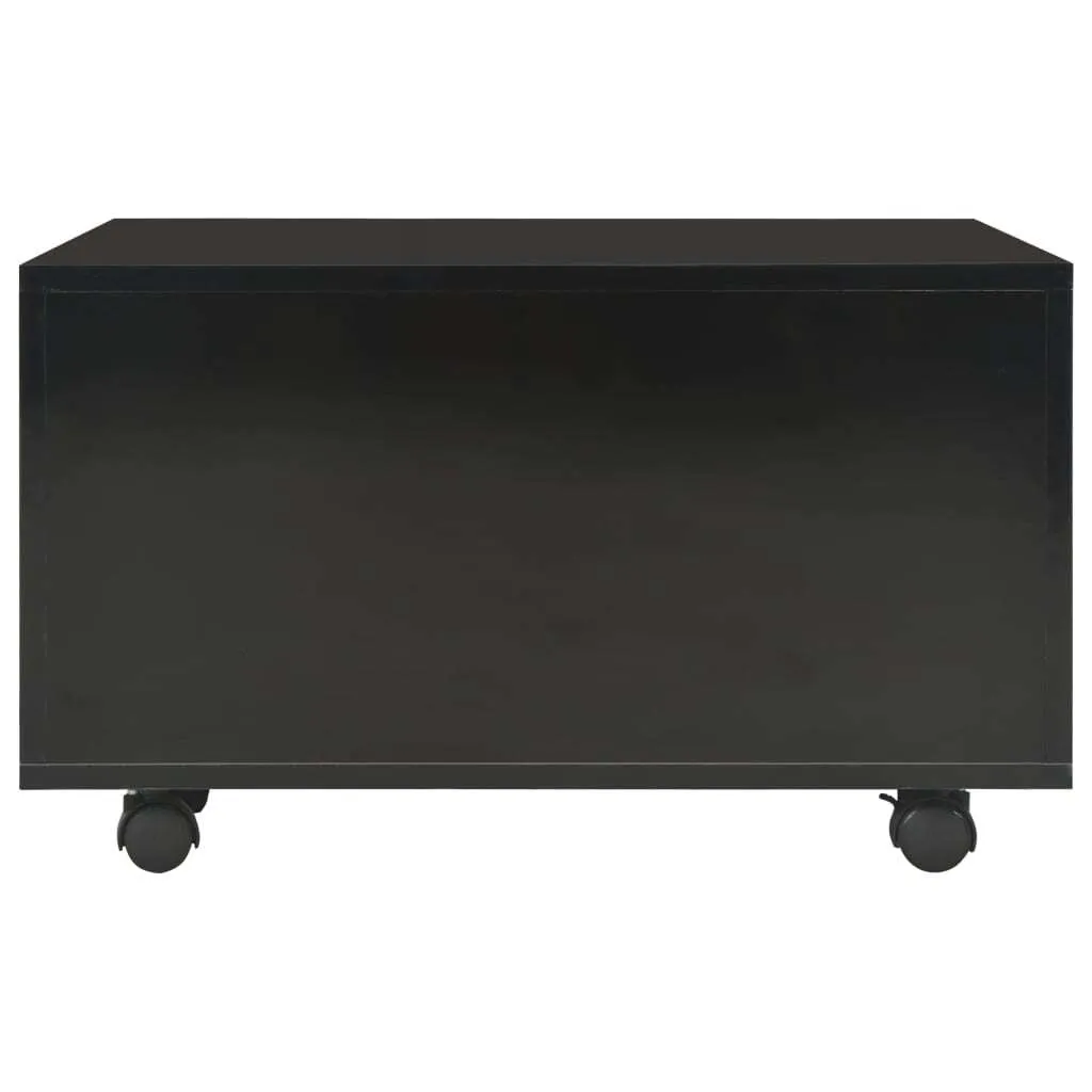 Table basse brillante noire 60 cm bois composite robuste et durable